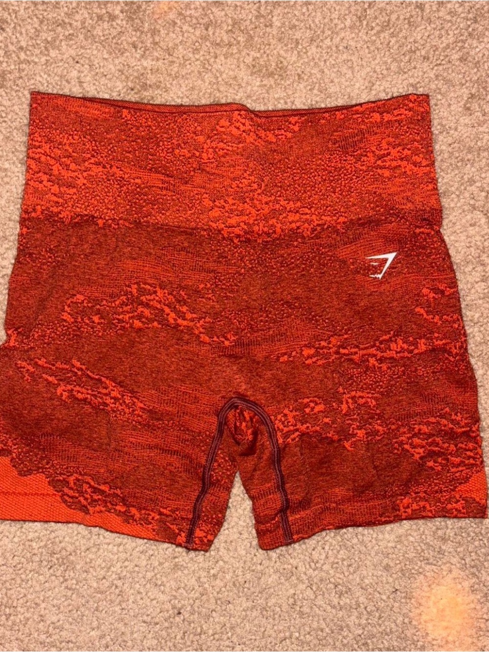 Gymshark Orange-Red Seamless High-Waist Bike Shorts